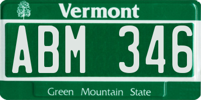 VT license plate ABM346