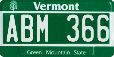 VT license plate ABM366