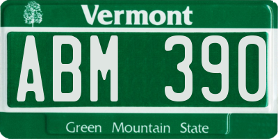 VT license plate ABM390