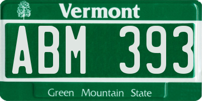 VT license plate ABM393
