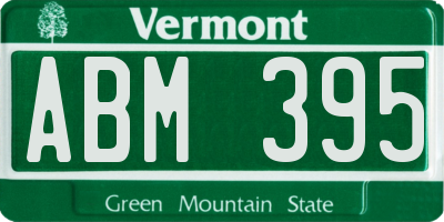 VT license plate ABM395