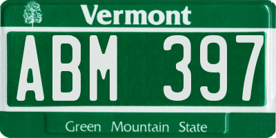 VT license plate ABM397