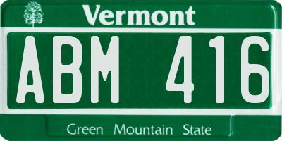 VT license plate ABM416