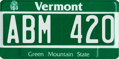 VT license plate ABM420