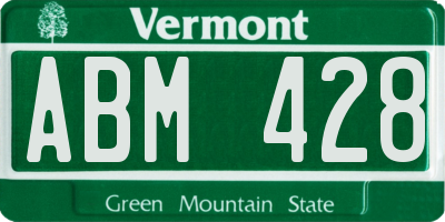 VT license plate ABM428