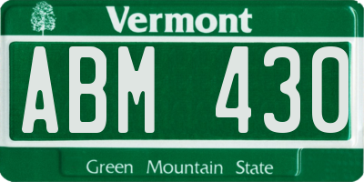 VT license plate ABM430