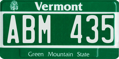 VT license plate ABM435