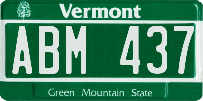 VT license plate ABM437