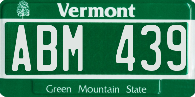 VT license plate ABM439