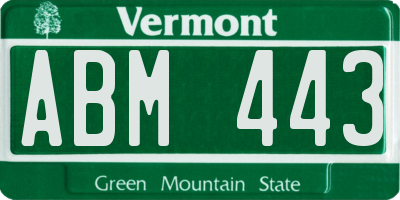VT license plate ABM443