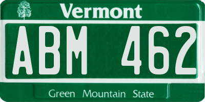 VT license plate ABM462