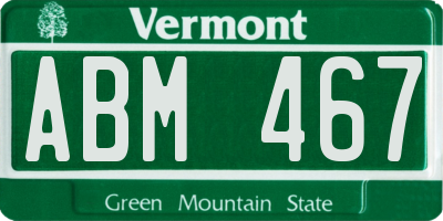 VT license plate ABM467