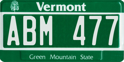 VT license plate ABM477