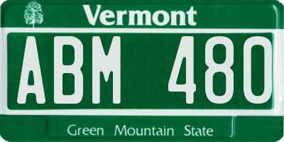 VT license plate ABM480