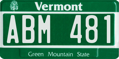 VT license plate ABM481