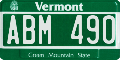 VT license plate ABM490