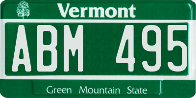 VT license plate ABM495
