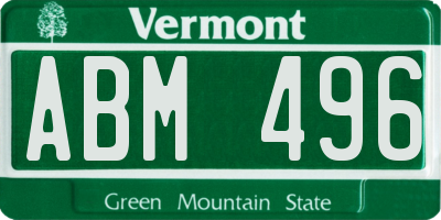 VT license plate ABM496