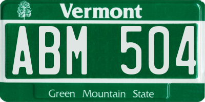 VT license plate ABM504