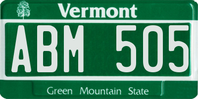 VT license plate ABM505