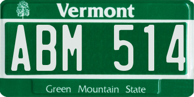 VT license plate ABM514