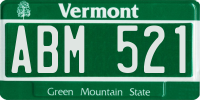 VT license plate ABM521