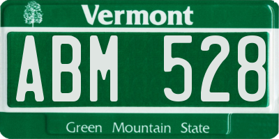 VT license plate ABM528
