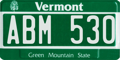 VT license plate ABM530
