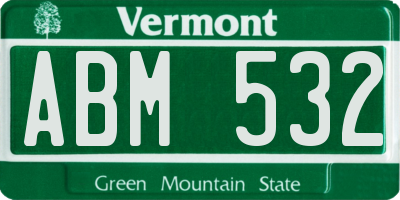 VT license plate ABM532