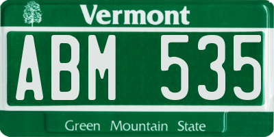VT license plate ABM535