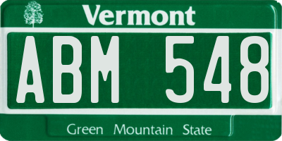 VT license plate ABM548