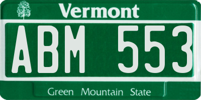 VT license plate ABM553