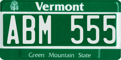 VT license plate ABM555