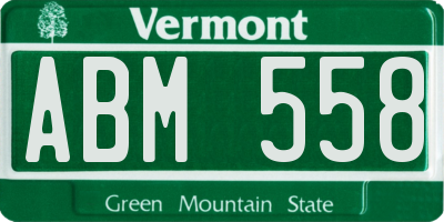 VT license plate ABM558
