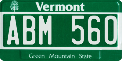VT license plate ABM560