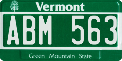 VT license plate ABM563
