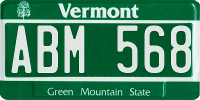 VT license plate ABM568