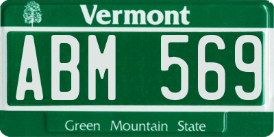 VT license plate ABM569