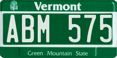 VT license plate ABM575