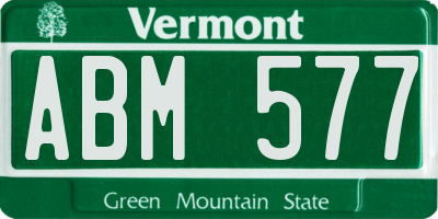 VT license plate ABM577