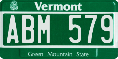 VT license plate ABM579