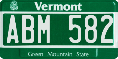 VT license plate ABM582