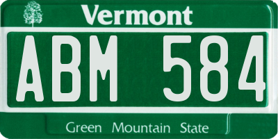 VT license plate ABM584