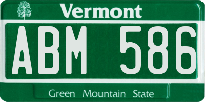 VT license plate ABM586