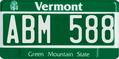 VT license plate ABM588