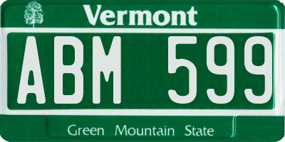 VT license plate ABM599