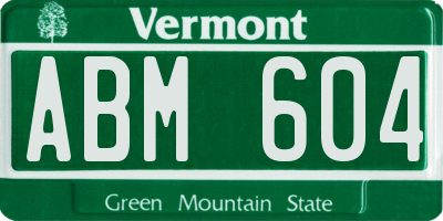 VT license plate ABM604