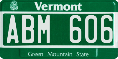 VT license plate ABM606