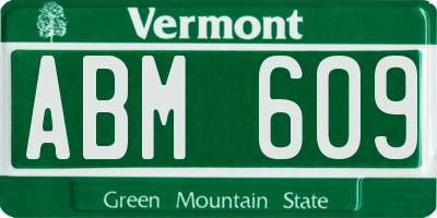 VT license plate ABM609