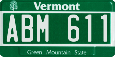 VT license plate ABM611